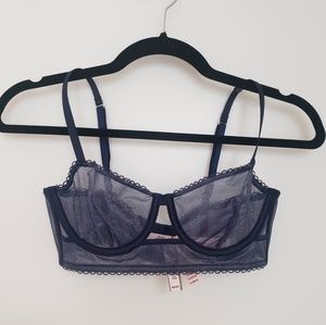 Victoria's Secret Glitter and Mesh Balconet - Navy